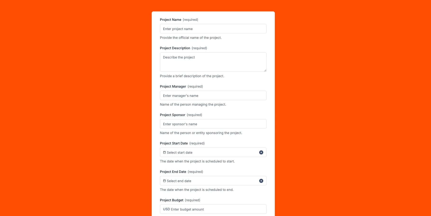 Project Intake Form Preview Image