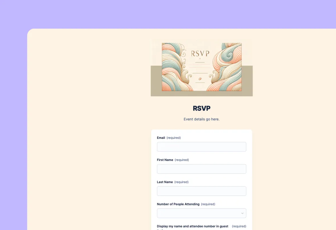 RSVP template preview